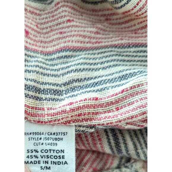 Billabong Striped Fringe Poncho S/M Red/Blue/Tan Beach Cover up Bikini Swimsuit - Picture 7 of 10